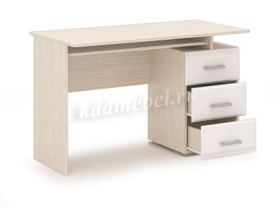 Стол компьютерный Симба (Дуб белфорт/Белый глянец)