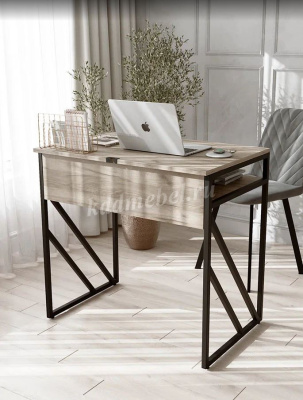 Стол письменный Лорена (Дуб крафт серый/Черный)