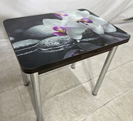 Стол обеденный Д29 раскладной (Орхидея на черном 067/Венге)