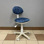 Кресло Логика белый пластик (ткань KIDS джинс) Распродажа