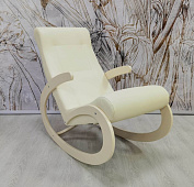 Кресло-качалка Неаполь Модель 1 (Дуб шампань-эмаль/Экокожа Бежевый Dundi 112)