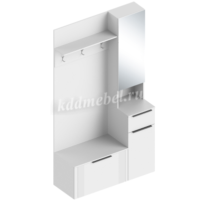 Прихожая Вита правая (Белый лофт/Софт айс)