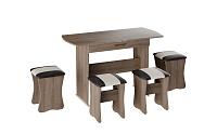 Обеденная группа Бон тип 2 (Дуб сонома трюфель/Шоколад/Бежевый) к/з