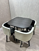 Обеденная группа DT/DC-804 (Черный/Бело-черный/Каркас черный) УЦЕНКА