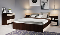 Спальня Алёна (Кровать 1.6 с настилом, тумба 2 шт., комод) (Венге/Дуб молочный)