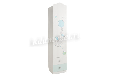 Шкаф одностворчатый Бонни зверята (Рамух белый/Кенди)