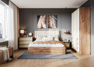 Комод Рейн 800 (Дуб крафт табачный/Кашемир)