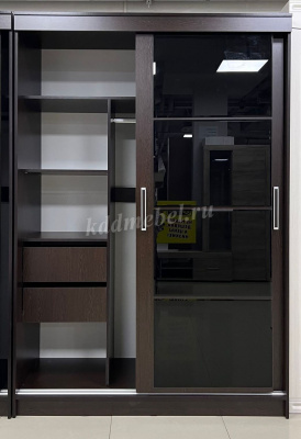 Шкаф-купе Танго лакобель 1500 (Венге/Черный)