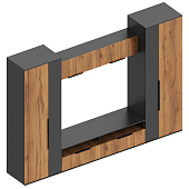 Гостиная Моника вариант №5 (Темно-серый лофт/Дуб золотистый)