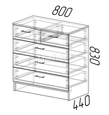 Комод К800 3/2 (Венге/Лоредо)