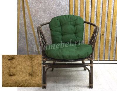 Кресло Bahama (Ротанг №7, ткань Mulan 141)