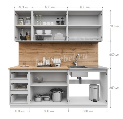 Кухня Лето 2.0 (Белый)