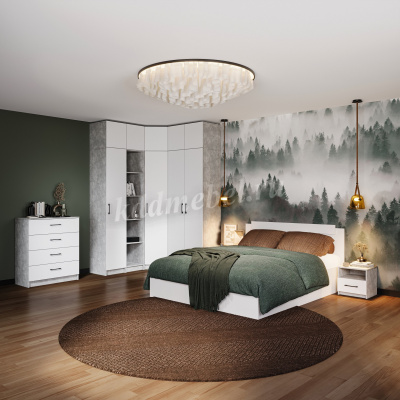 Комод 2д. Чикаго (Ателье светлый/Белый)