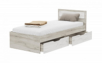 Кровать Гармония 0.9 с ящиками (Дуб крафт серый/Дуб крафт белый)