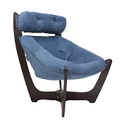 Кресло для отдыха Монд Модель 11 (Венге-эмаль/Ткань велюр Синий Denim blue)