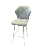 Стул барный Милан (Серый велюр/Каркас белый)