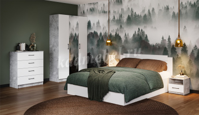 Комод Чикаго 5 ящ (Ателье светлый/Белый)