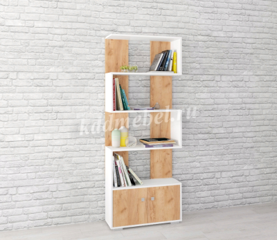 Стеллаж Ромео-2 (Дуб крафт табачный/Дуб крафт белый)