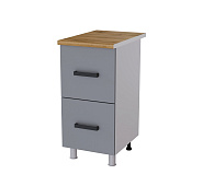 Шкаф нижний с 2 ящиками 4РГ кухня Крафт (Дуб сонома/Бетон светлый)