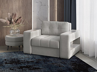 Кресло-кровать Доро (Светло-серый/Холст белый)