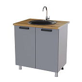 Шкаф нижний мойка 8М кухня Крафт без столешницы (Дуб сонома/Бетон светлый)