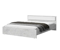 Кровать Лето 1.6 с настилом (Цемент светлый/Белый)