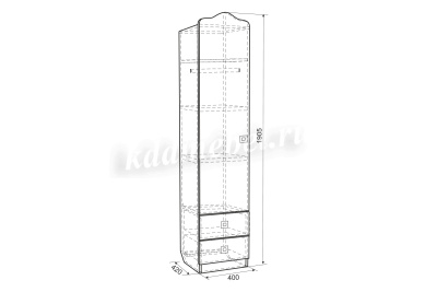 Шкаф одностворчатый Бонни зверята (Рамух белый/Кенди)