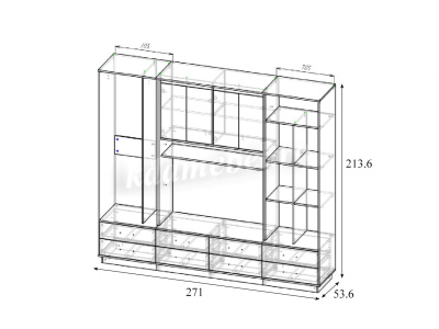 Шкаф-купе Милос 11-02 NEW (Белая Аляска)