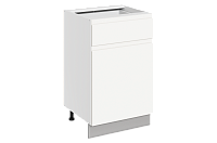 Шкаф рабочий Фьюжн 42.44 L500 СТАРТ левый (1 дв. гл.1 ящ.) (Белый эмаль)