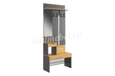 Прихожая К5 Баско (Графит/Дуб крафт золотой)