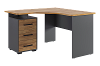 Стол компьютерный угловой Лайт-2 (Графит/Дуб крафт золотой)
