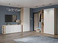 Стол-комод Левый (Дуб сонома светлый/Белый)