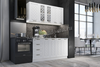 Кухня Агава 1,6 б/м, б/с (Акация белая)