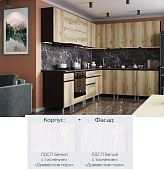 Кухня угловая Плейона 2,8*2,4 (Белый/Столешница Олдвуд)