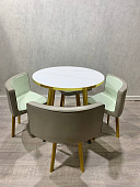 Обеденный стул DC-805 (Светло-серый/Каркас золотой) УЦЕНКА 