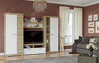 Гостиная Соната вариант № 2 (Дуб сонома/Белый глянец)