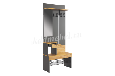 Прихожая К1 Баско (Графит/Дуб крафт золотой)