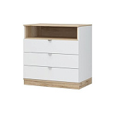 Комод Юкки 3 ящика (Дуб делано/Белый шагрень)
