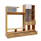 Центральная секция Паскаль-3 (Дуб крафт золотой/Белый древесные поры)