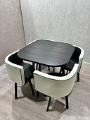 Обеденная группа DT/DC-804 (Черный/Бело-черный/Каркас черный) УЦЕНКА