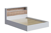 Кровать Люмьер 1.6 с настилом (Белый/Дуб сонома)