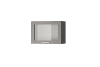 Шкаф верхний со стеклом 5ХС кухня Танго (Белый/Горький шоколад глянец)