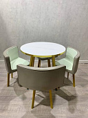 Обеденный стул DC-805 (Светло-серый/Каркас золотой) УЦЕНКА 