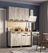 Кухня Нагано 1,2 (Дуб юкон/Столешница Мрамор белый)