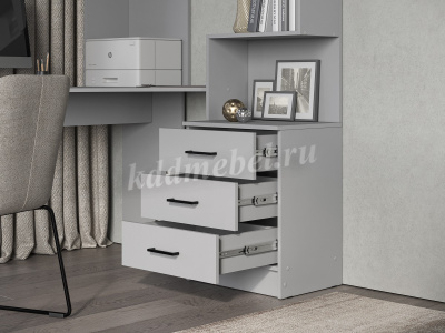 Стол компьютерный Брауни левый (Шиншилла серая)