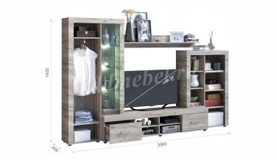 Гостиная Джерси (Крафт серый)