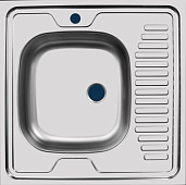 Мойка накладная Юкинокс Стандарт-600 левая (Металлик)