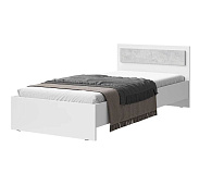 Кровать Лето 0.9 с настилом (Белый/Цемент светлый)