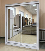 Шкаф-купе Альянс-18 (Анкор белый/Зеркало №4)