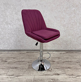 Стул барный Юкки основание № 4 (Хром/Велюр Винный) тип 2